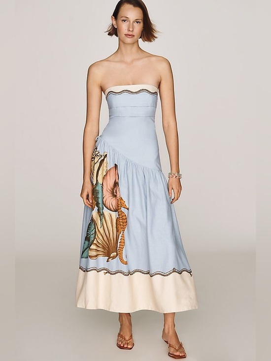 FARM Rio Dresses & Skirts - Anthropologie Farm Rio Souvenir Strapless Midi Dress Sz L NWT